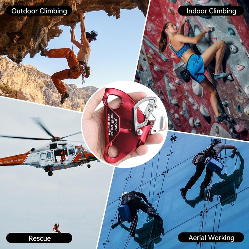 AOKWIT Chest Ascender Tree Climbing Gear Rope Grab High-Strength Aluminum Alloy Rappelling Equipment CE Certified for Rock Climbing Rescue Aerial Work Mountaineering Caving Arborist Work 8-13mm Ropes - Image 4